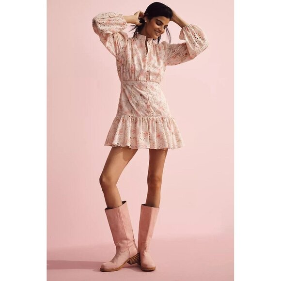 NWT Size 12 - Bardot Hendry Long-Sleeve Floral Lace Mini Dress ( NWT US$ 199) - Picture 4 of 12